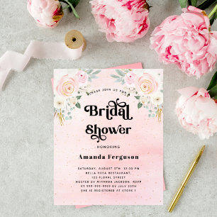 Lámina Ducha de novia rubor medios sociales florales