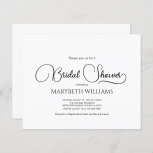 Lámina Ducha de novia simple y elegante con guión simple