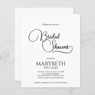 Lámina Ducha de novia simple y elegante con guión simple