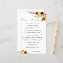 Lámina Ducha de novia Sunflower Over o Under