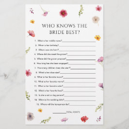 Lámina Ducha de novias con flores silvestres que conoce m