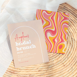 Lámina Ducha de novias de Brunch de arca rosada de Boho a