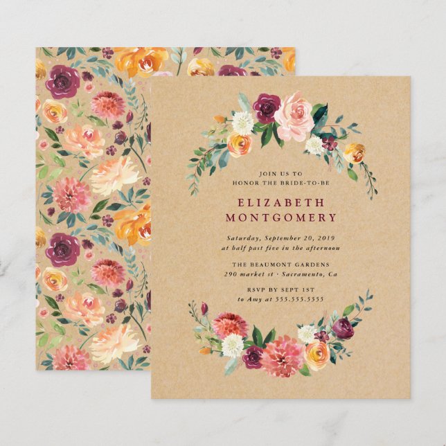 Lámina Ducha de novias de Kraft floral floral de Kreath r (Anverso / Reverso)