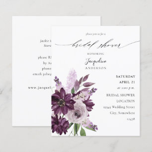 Lámina Ducha de novias florales y púrpura de lavanda