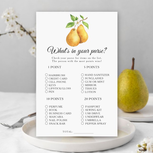 Lámina Ducha de novias Pear ¿Qué hay en tu bolso? (Subido por el creador)