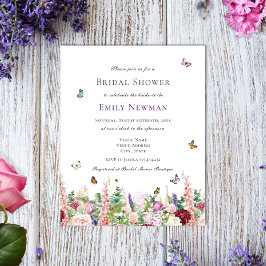 Lámina Ducha de novias simple con mariposa floral