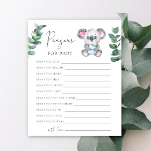 Lámina Ducha de oso Koala para bebé Oraciones para bebé