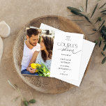 Lámina Ducha de pareja de fotografía moderna de presupues<br><div class="desc">** EL PAPEL SATÍN ES PAPEL DELGADO. ACTUALIZAR EL PAPEL PARA UN PAPEL MÁS ESPESO. TIENE UNA OPCIÓN PARA ENVELOPES. *** Ahorra dinero en invitaciones con esta invitación más pequeña que tiene una opción para sobres. Prepárese a sus huéspedes para el sorprendente boda con su invitación a ducha de la...</div>