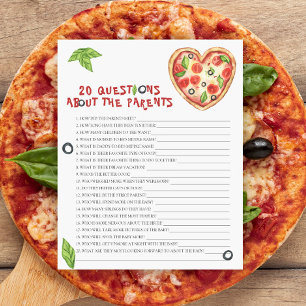 Lámina Ducha de pizza para bebé 20 preguntas sobre los pa