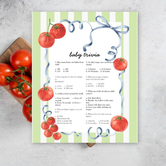 Lámina Ducha de tomate bebé - juego de trivialidades para (Subido por el creador)