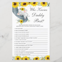 Lámina Ducha elefante de girasol que conoce mejor a papá