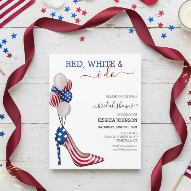 Lámina Ducha nupcial 4 de julio Azul rojo blanco (Subido por el creador)