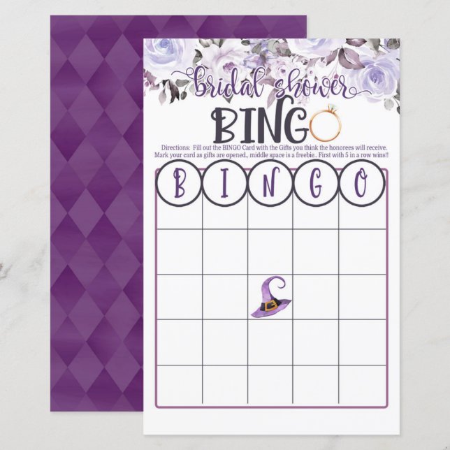 Lámina Ducha nupcial BINGO Esta bruja se está volviendo g (Anverso / Reverso)