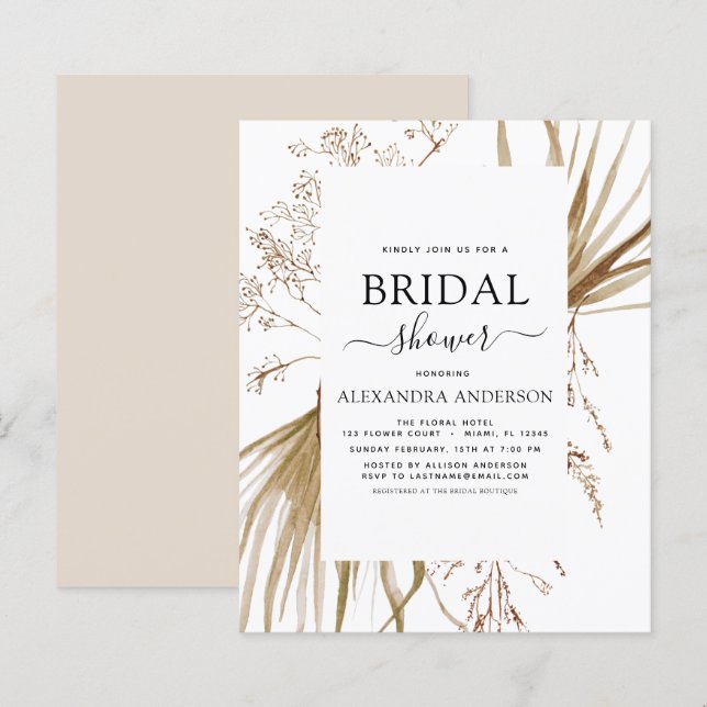 Lámina Ducha nupcial Boho Boho Boho Grass (Anverso / Reverso)