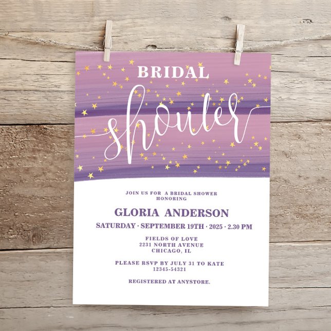 Lámina Ducha nupcial celestial Pastel Mauve (Subido por el creador)