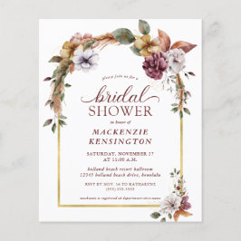 Lámina Ducha nupcial de arco floral elegante del Boho