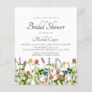 Lámina Ducha nupcial de flores silvestres de presupuesto