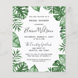 Lámina Ducha nupcial de verde tropical presupuestal