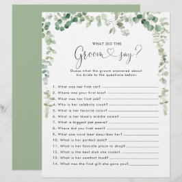 Lámina Ducha nupcial Eucalyptus ¿Qué dijo el Groom?