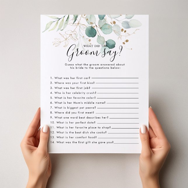 Lámina Ducha nupcial Eucalyptus ¿Qué dijo el Groom? (Subido por el creador)