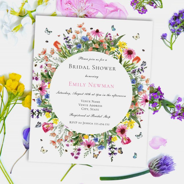 Lámina Ducha nupcial floral con flores silvestres elegant (Subido por el creador)