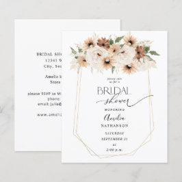 Lámina Ducha nupcial floral de Boho neutro y de presupues