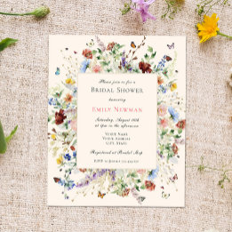 Lámina Ducha nupcial floral elegante de Boho