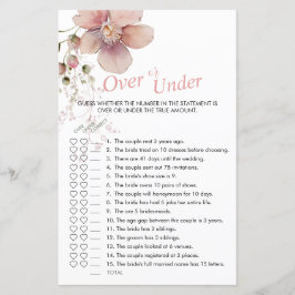 Lámina Ducha nupcial Floral rosa sobre o debajo del juego