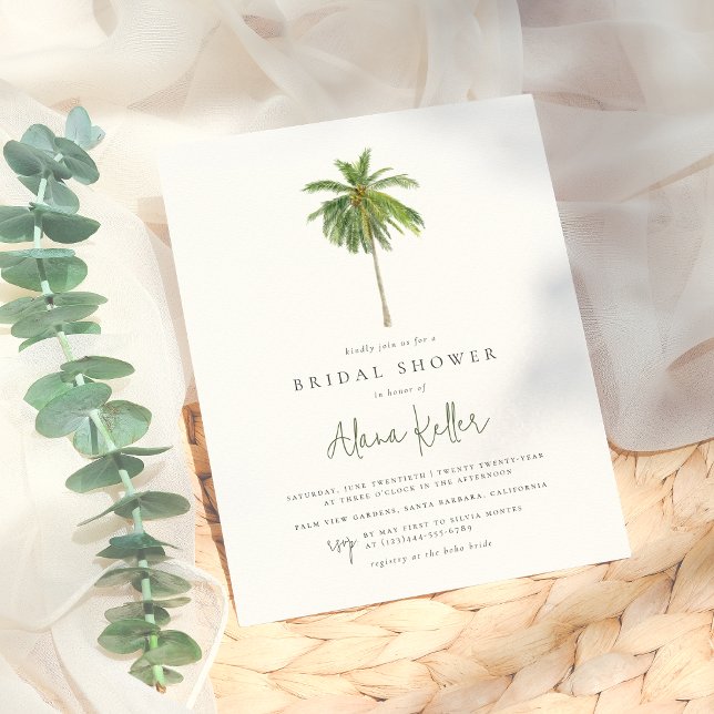 Lámina Ducha nupcial tropical de palmera mínima presupues (Subido por el creador)