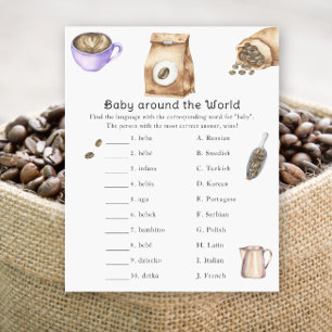Lámina Ducha para bebé de café - Juego de bebé alrededor