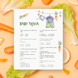 Lámina Ducha para bebé vegetariana Trivia Juego Baby Sh