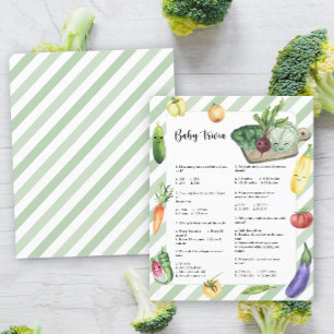 Lámina Ducha para bebé vegetariana Trivia   Juego Baby Sh
