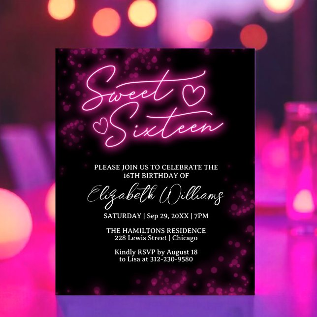Lámina Dulce 16 Bday Invitación a un presupuesto brillant (Subido por el creador)