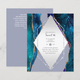 Lámina Dulce 16 Invitaciones de cumpleaños Agate Purpurin