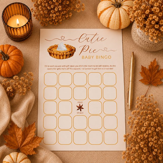 Lámina Dulce Bebé Baby Shower – Juego de Bingo (Cutie Pie Bingo Game)