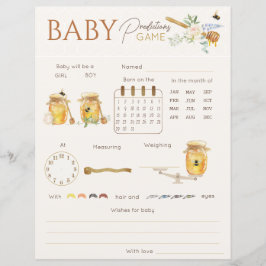 Lámina Dulce bebé predicción de juego de adivinanzas