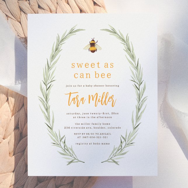 Lámina Dulce como puede ser abeja: Baby Shower neutral en (Subido por el creador)