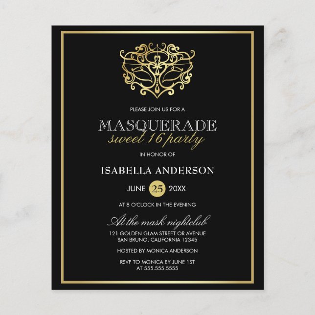 Lámina Dulce de Oro Presupuestario y Mascarada Negra 16 F (Anverso)