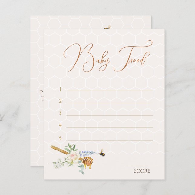 Lámina Dulce ducha de miel adivina juego de comida para b (Anverso / Reverso)