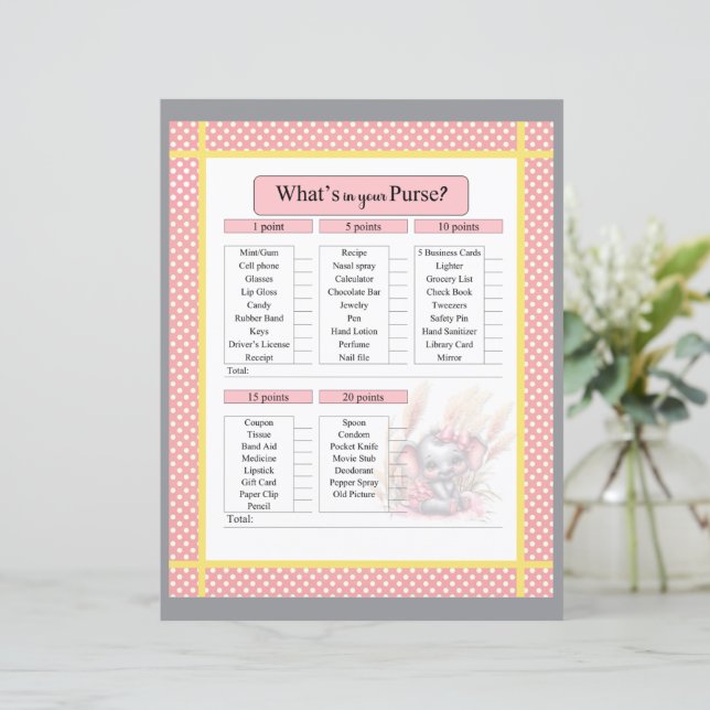 Lámina Dulce Elefante Rosa Baby Shower en tu juego de bol (Anverso de pie)