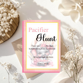 Lámina Dulce Elefante Rosa Juego de Caza de Chupete para 