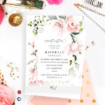 Lámina Dulce floral rosado y eucalipto de Rubor 16<br><div class="desc">Pintado a mano, acuarela, flores rosadas Rubor y vegetación forman una hermosa y elegante Invitación a la Fiesta de Aniversario Sweet 16. Ahorrarás dinero con esta versión presupuestaria. (para obtener una tarjeta más gruesa, vea la colección). Crea tus invitaciones de cumpleaños rápidamente con nuestras plantillas fáciles de usar. La calidad...</div>