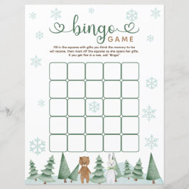 Lámina Dulce Juego de Bingo con Tema de Animales del Bosq