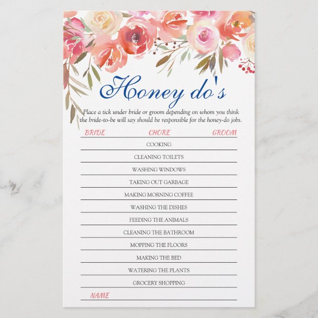Lámina Dulce juego de ducha de miel de flores de Rubor (Anverso)
