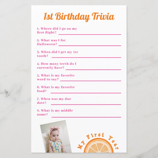 Lámina Dulce juego de la trivialidad de un cumpleaños (Anverso)