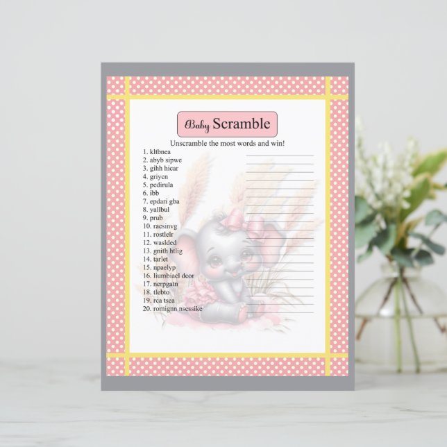 Lámina Dulce juego de palabras de elefante rosa (Anverso de pie)