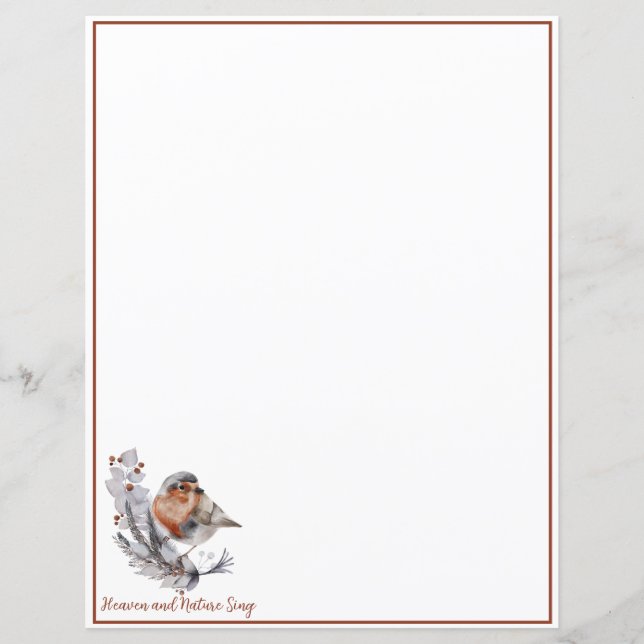 Lámina Dulce Navidades de pájaro invernal y personalizado (Anverso)