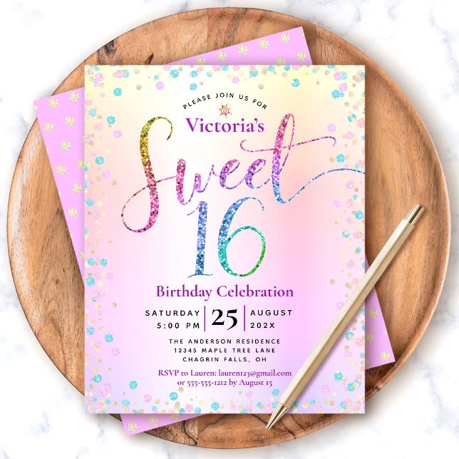 Lámina Dulce presupuestal 16 Invitación de Ombre Purpurin (Subido por el creador)