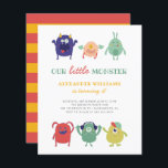 Lámina Dulce Presupuestario Colorful Little Monster Kids<br><div class="desc">Celebra el cumpleaños de tu pequeño con esta invitación de cumpleaños audaz y divertida. Con 6 diferentes monstruos coloridos colocados en la parte superior e inferior. "Nuestro pequeño monstruo" aparece en tipografía dulce de colores verdes y rojos. Revertir a rayas rojas y amarillas para complementar la parte delantera. Como parte...</div>