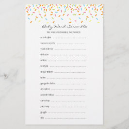 Lámina Dulce Sprinkles Bebé Palabra de juego de escrúpulo